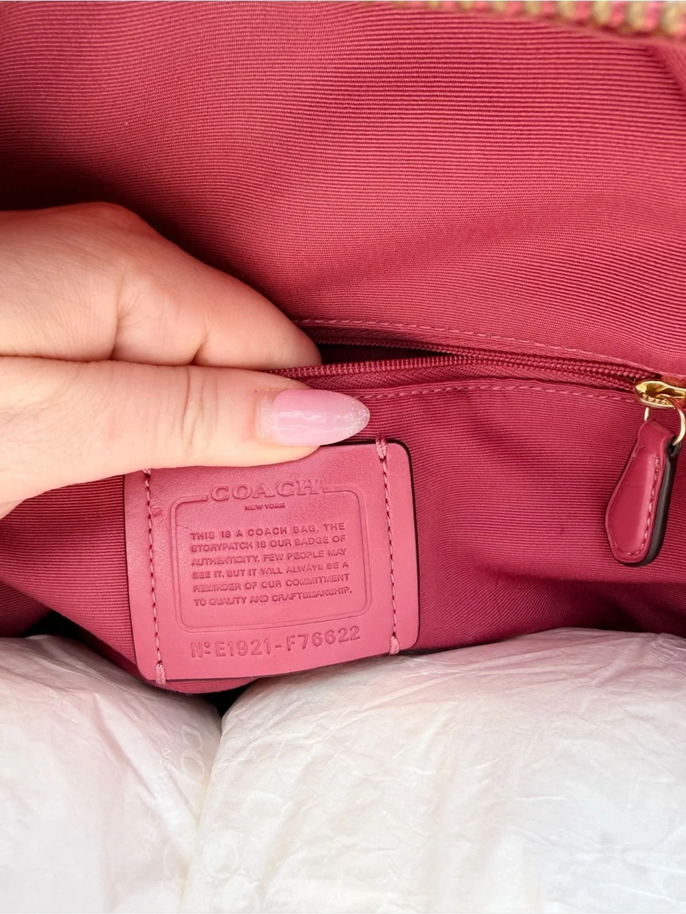 Coach Jordyn Backpack F76622 Rouge Pink Signature Canvas Leather